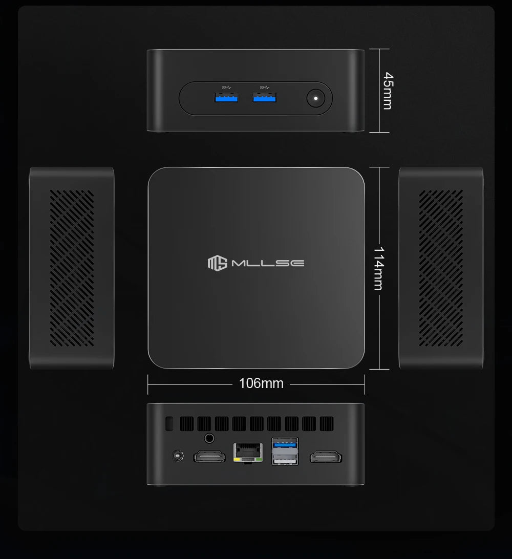 MLLSE  Mini PC M2 Plus Intel Celeron 5205U Processor 8GB RAM 256GB ROM WiFi 5 BT4.2 Windows 11 Pro Desktop Computer