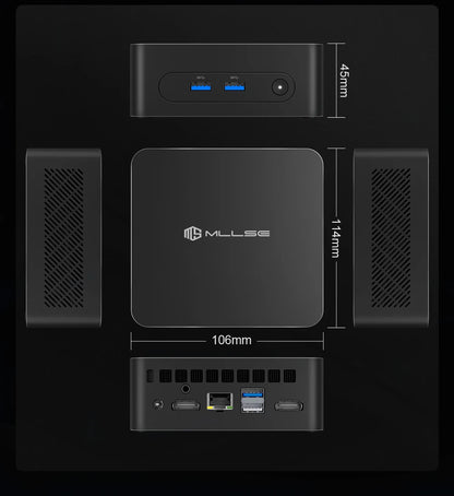 MLLSE  Mini PC M2 Plus Intel Celeron 5205U Processor 8GB RAM 256GB ROM WiFi 5 BT4.2 Windows 11 Pro Desktop Computer