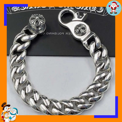 Bracelet Punk Cross Full Flower Domineering Old Sword Hip Hop Rock Fashion Thick Bracelet Men's