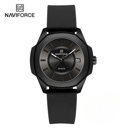 NAVIFORCE NF7107 Watch for Women Silicone Strap Classic Fashion 5ATM Waterproof Ladies Elegant Watch