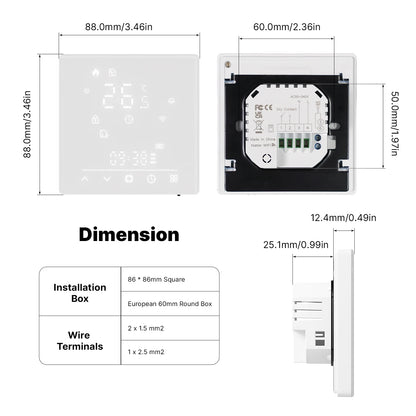 MOES Matter WiFi Smart Thermostat Temperature Controller Tuya Water Boiler Electric Heating With Alexa Google Apple Smartthings