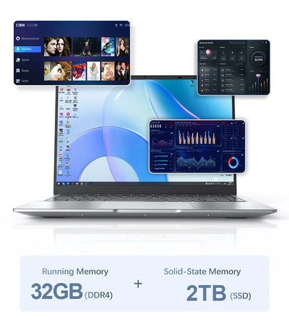 14.1 Inch Business Ultra Portable Laptop 2026 Win11 DDR4 16GB/32GB RAM 2TB SSD Slim Office Notebook PC I9-9900 Intel 6500Y