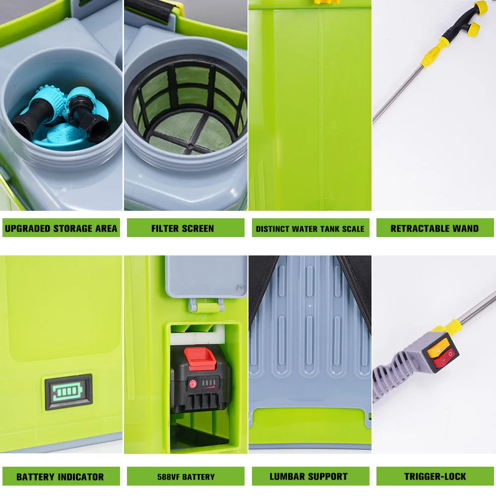 ONEGREEN 20L High Capacity Rechargeable Electric Sprayer Lawn Garden Spraying Irrigation Power Tools For Makita 18V Battery Pin