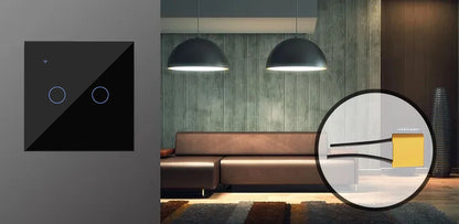 Tuya WiFi Smart On Off Light Switch 220V Power Button Wall Touch Alexa Google Home Voice With Without No Neutral Wire EU Two Way
