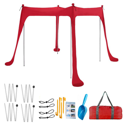 Family Beach Canopy ,Large Beach Sunshade Tent with Stability Poles,UPF50+Outdoor Shade for Beach,Camping,Party or Picnics