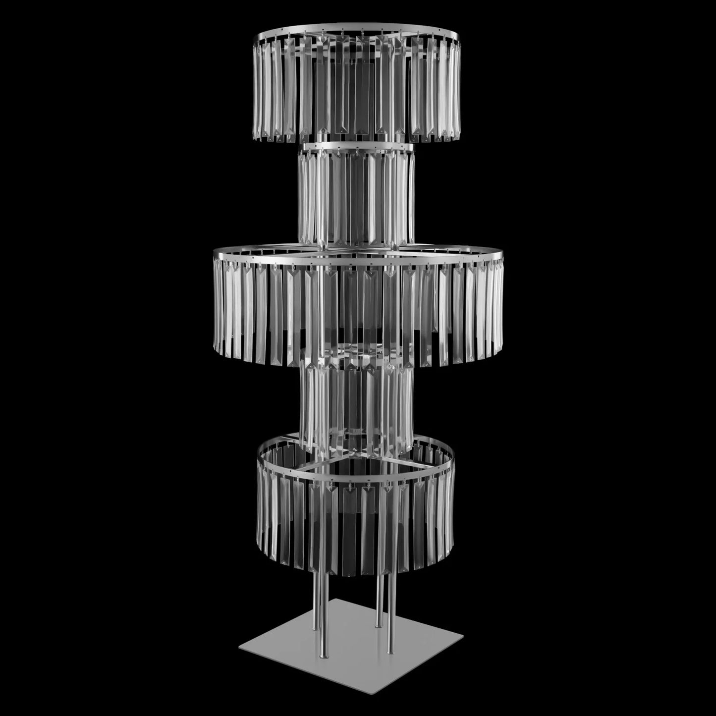 5 Tiers Wedding Centerpieces Flower Stand, 110cm Acrylic Crystal Flower Vase Rack Floor Table Decor Display Holder, Gold/Silver