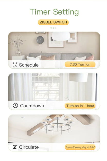 BSEED Zigbee Smart Light Switch 1/2/3Gang Wall Touch Switch Smart Life Google Alexa Tuya App Control No Neutral Wire Required