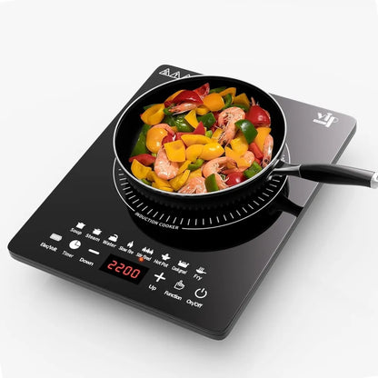 110V Induction Cooktop, 750W Electric Induction Stove W/ Touch Panel, 60-240℃ Temp Adjustable, for Dorm Room, Home Kitchen, RVs