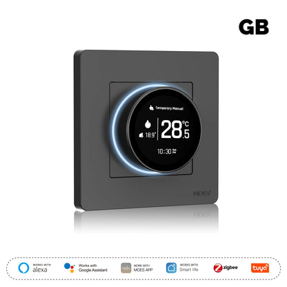 MOES Tuya ZigBee Smart Knob Thermostat Star Ring Series Temperature Controller Water Boiler Electric Heating With Alexa Google