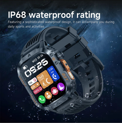 2026 New 1200 mAh Battery Military Smartwatch Men 5ATM Waterproof Fitness Tracker Health Heart Rate Smart Watch For iOS Android