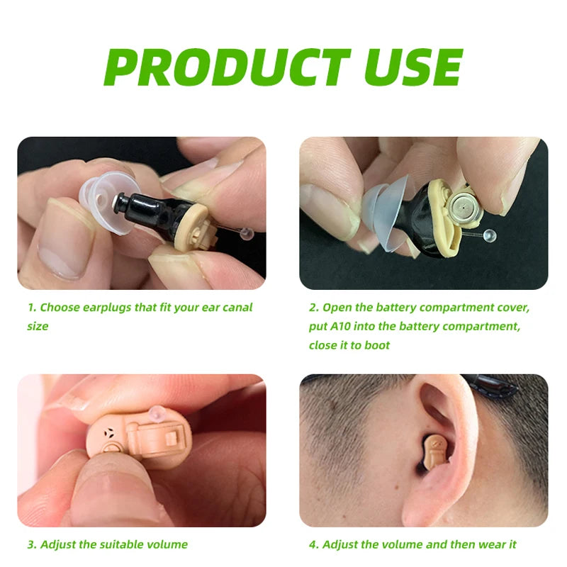 Sound Amplifier Invisible Hearing Aid A Mini And Portable Hearing Aid CIC in Deafness Machine For The Elderly Xmas Gift Christma