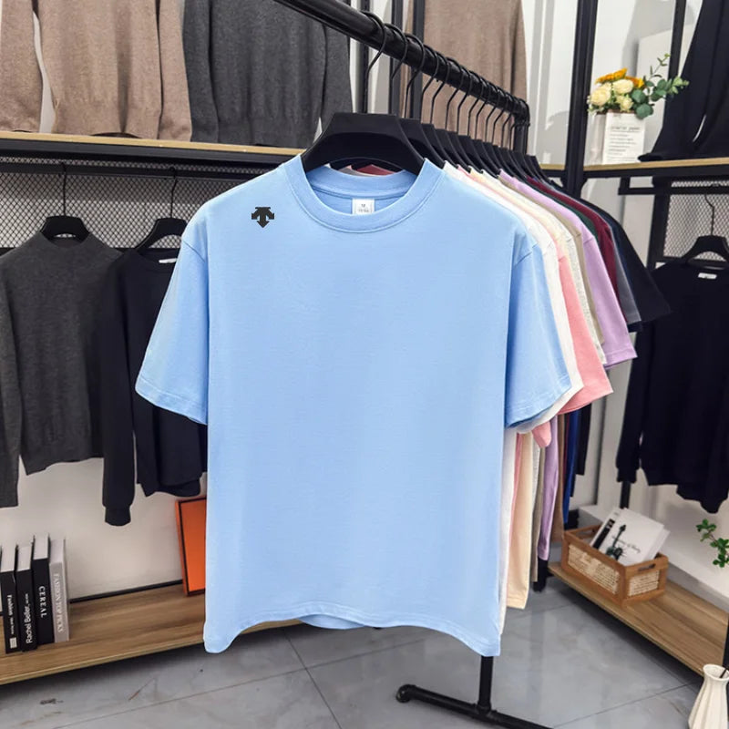 High end sports men's round neck short sleeved T-shirt brand embroidered top summer new 100% cotton comfortable casual T-shirt