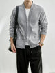 Men's Layered-Look Double-Zip Knit Cardigan — view 8