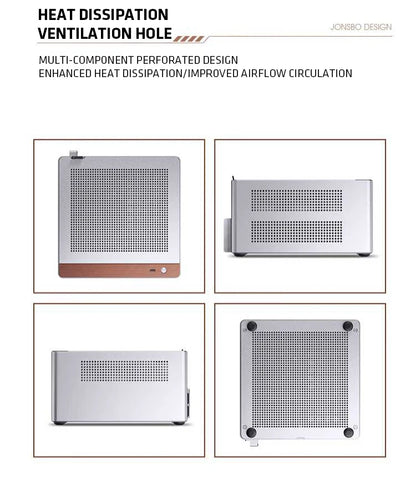 JONSBO NV10 Chassis ITX MINI Full Aluminum Mesh Breathable Support 1U FLEX Power Supply Standing or Lying Desktop Computer Case