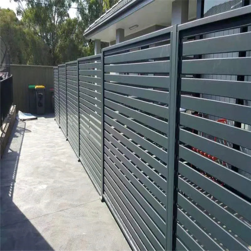 Outdoor Aluminum Louver Fence Panels Modern Design Privacy Security Fencing Heavy Duty Garden Yard Fence Customizable