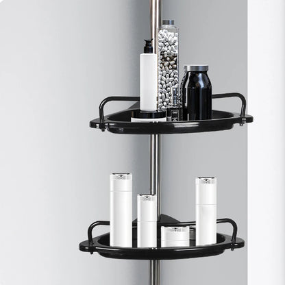 Adjustable Telescopic Shower Rack Stainless Steel Floor-to-Ceiling Bathroom Storage Rack, Rustproof & Space-Saving Organizer