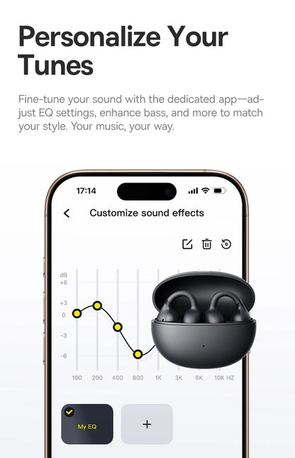 Baseus BC1 Ear Clip Earbuds Open Ear Wireless Earphones Bluetooth 6.0 Clip On Sports Headphones 4-Mics Super Bass IP55 Ear buds