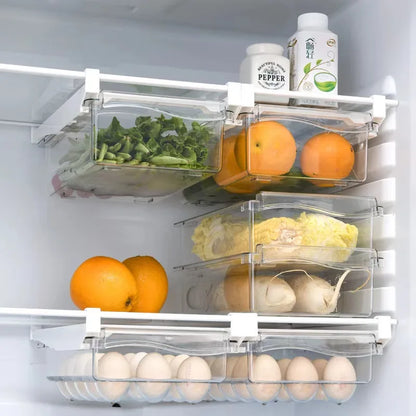 Transparent Refrigerator Drawer Under-shelf Storage Box Fruit Vegetable Egg Preservation Organizer Kitchen Container
