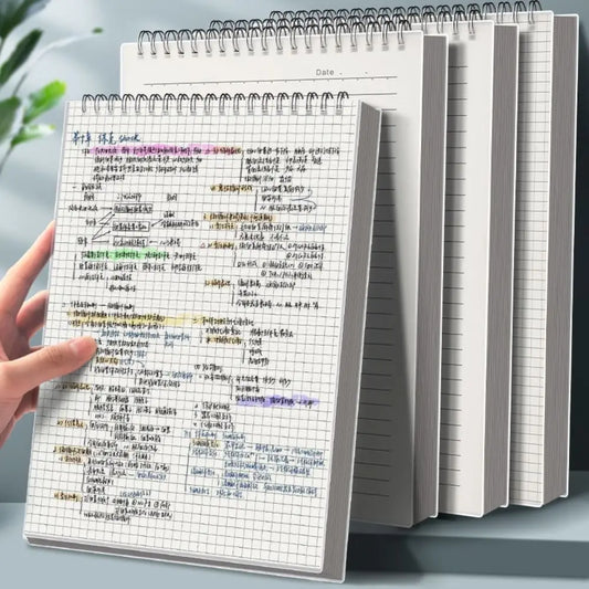 New Multifunctional A5/B5/A4 Coil Notebook 80Sheets Grids/Blank/Horizontal Line Notepad Flip Up Spiral Notebook Students Gift