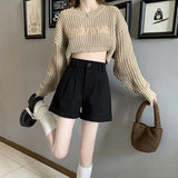 High-Waisted Tailored Shorts