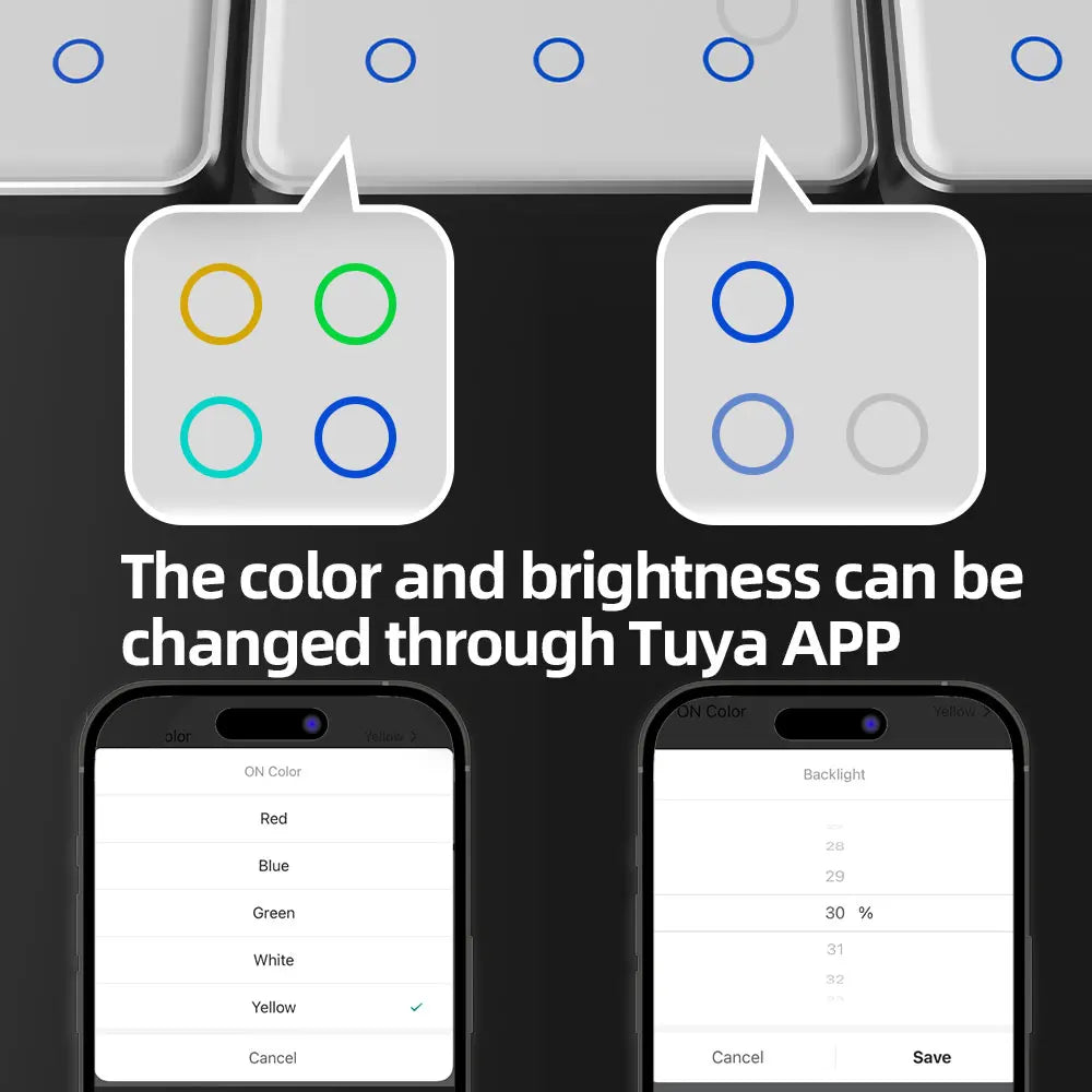 Zemismart DIY Name Switch EU Type Zigbee Smart Display Screen Touch Light Switch Works with Tuya Alexa Google Home Voice Control