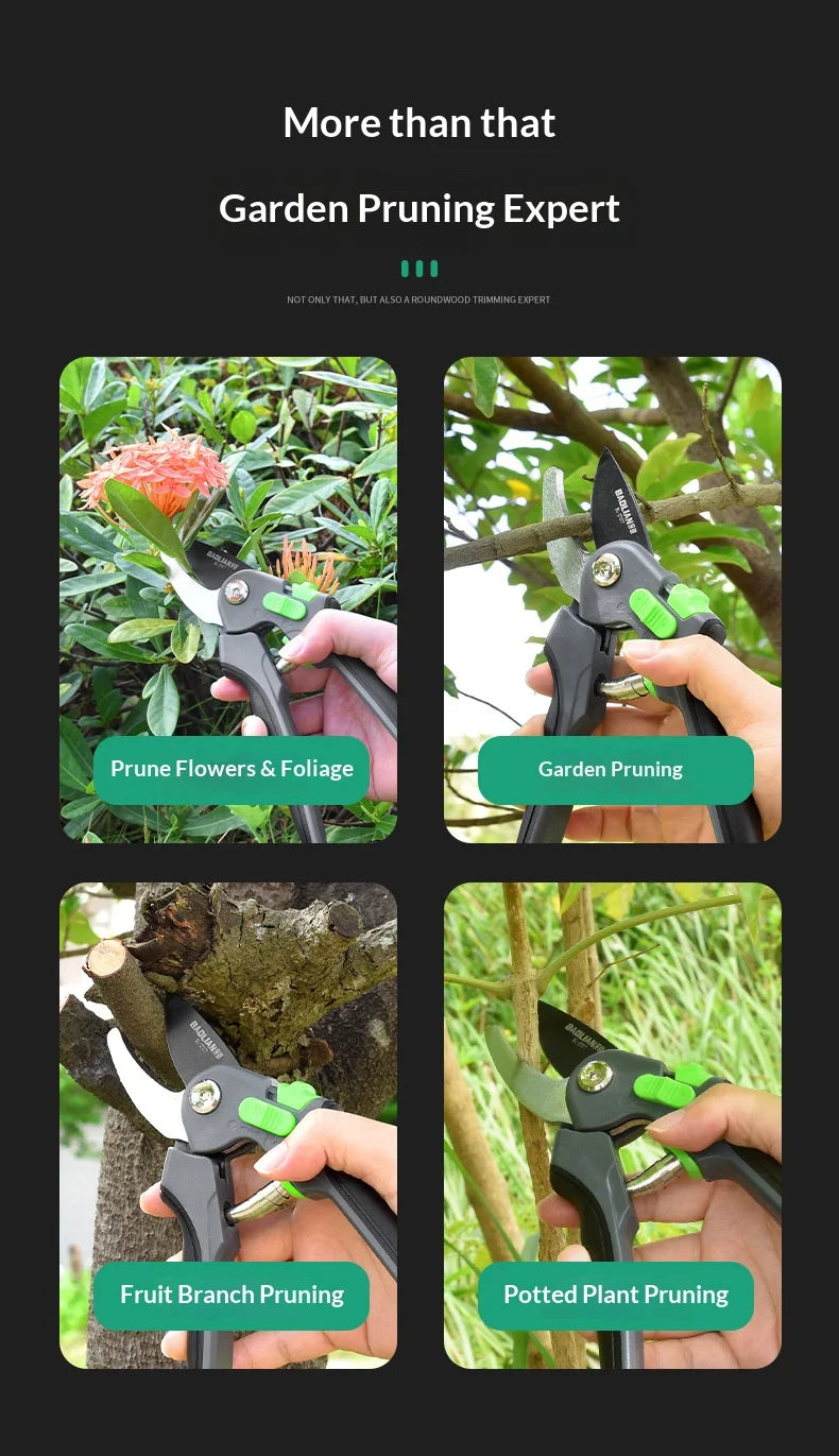 Plant Trim Pruner Cut Horticulture Secateur Shrub Garden Scissor Set Branch Shear Orchard Pruning Shears Tools