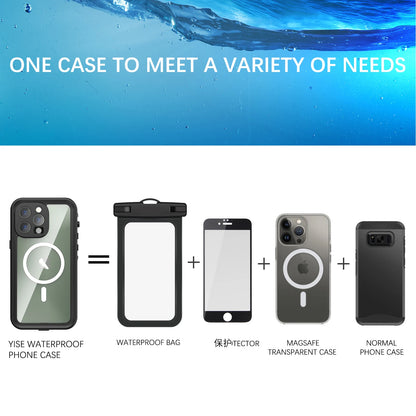 shellbox-hot sale magnetic shockproof dustproof IP68 professional waterproof phone case for iphone16promax/15/14/13