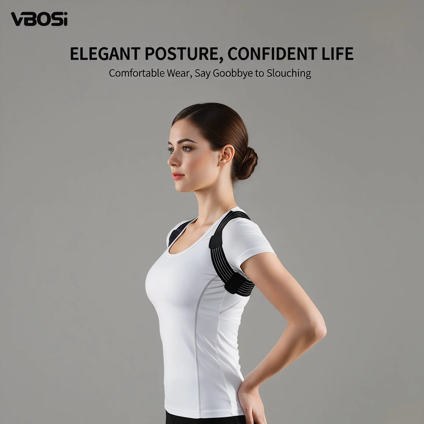 VBOSi Invisible Posture Corrector Adjustable Back Brace Breathable Shoulder Support Belt for Men Women Anti‑Hunchback Spine Pos