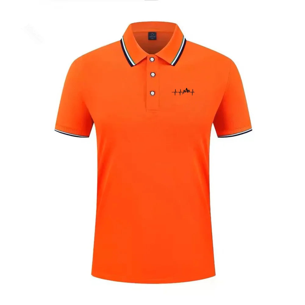Summer men's 100% polyester fashion Milan print casual knight stripe lapel short-sleeved shirt polo shirt top