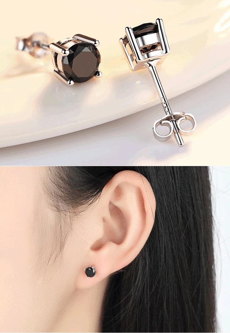 HOT Moissanite S925 Sterling Silver Stud Earrings For Women And Men With 2 Certificates Pass Diamond Test Pen Fine Jewelry
