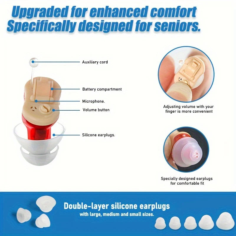 Sound Amplifier Invisible Hearing Aid A Mini And Portable Hearing Aid CIC in Deafness Machine For The Elderly Xmas Gift Christma