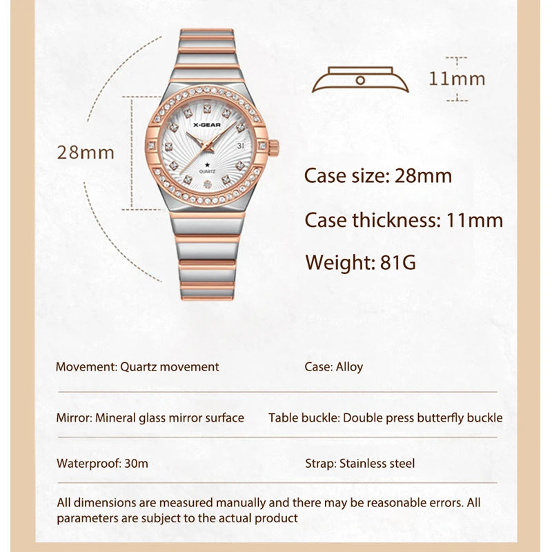 New Luxury Trendy Ladies Watch Luminous Waterproof Stainless Steel Date Woman Watch Fashion Elegant Quartz Women's Watches