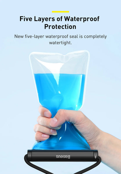 Baseus Waterproof Phone Case Under 7.2 inches For iPhone 12 Pro Max Swim Case IPX8 Universal Cover For Huawei Xiaomi Samsung