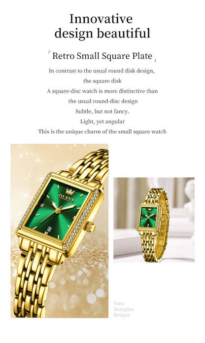 OLEVS 9995 Women's Watch Luxury Elegant Quartz Ladies Wristwatch Top Brand Waterproof Luminous Date Original Watch For Women