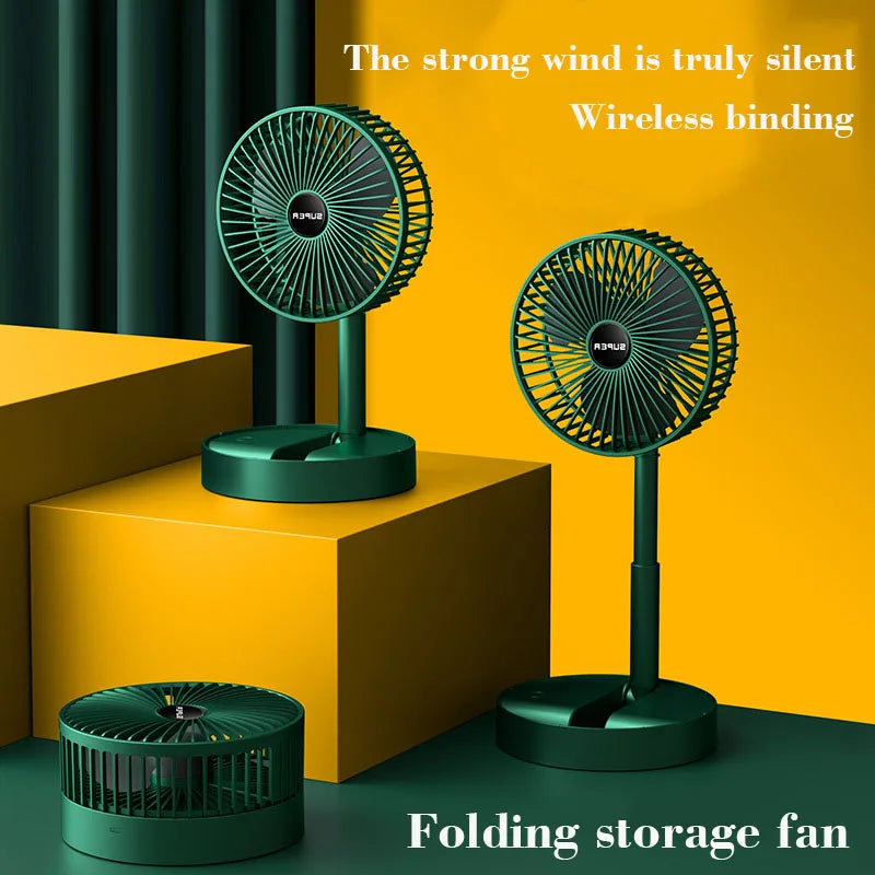 Desktop fan charging model, long endurance USB foldable mini retractable fan, dormitory portable desktop electric fan