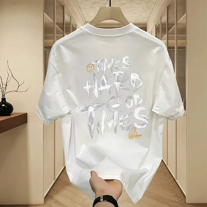 Men's Letter-Print Cotton T-Shirt — product image