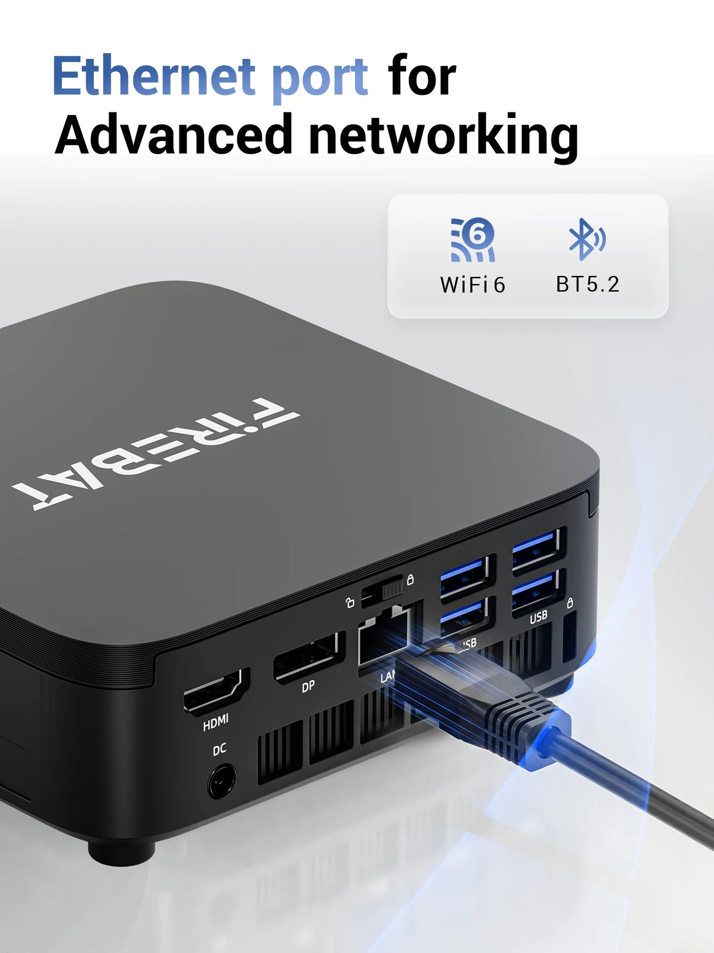 FIREBAT R3 MINI PC AMD Ryzen 5 7430U 6C/12T MAX 4.3GHz 16GB LPDDR4 RAM 512GB SSD WIFI6 BT5.2 Windows 11 Desktop Computer