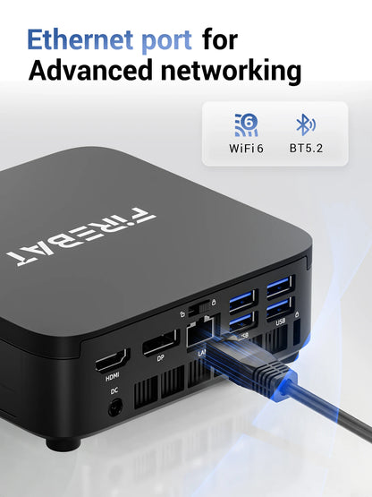 FIREBAT R3 MINI PC AMD Ryzen 5 7430U 6C/12T MAX 4.3GHz 16GB LPDDR4 RAM 512GB SSD WIFI6 BT5.2 Windows 11 Desktop Computer