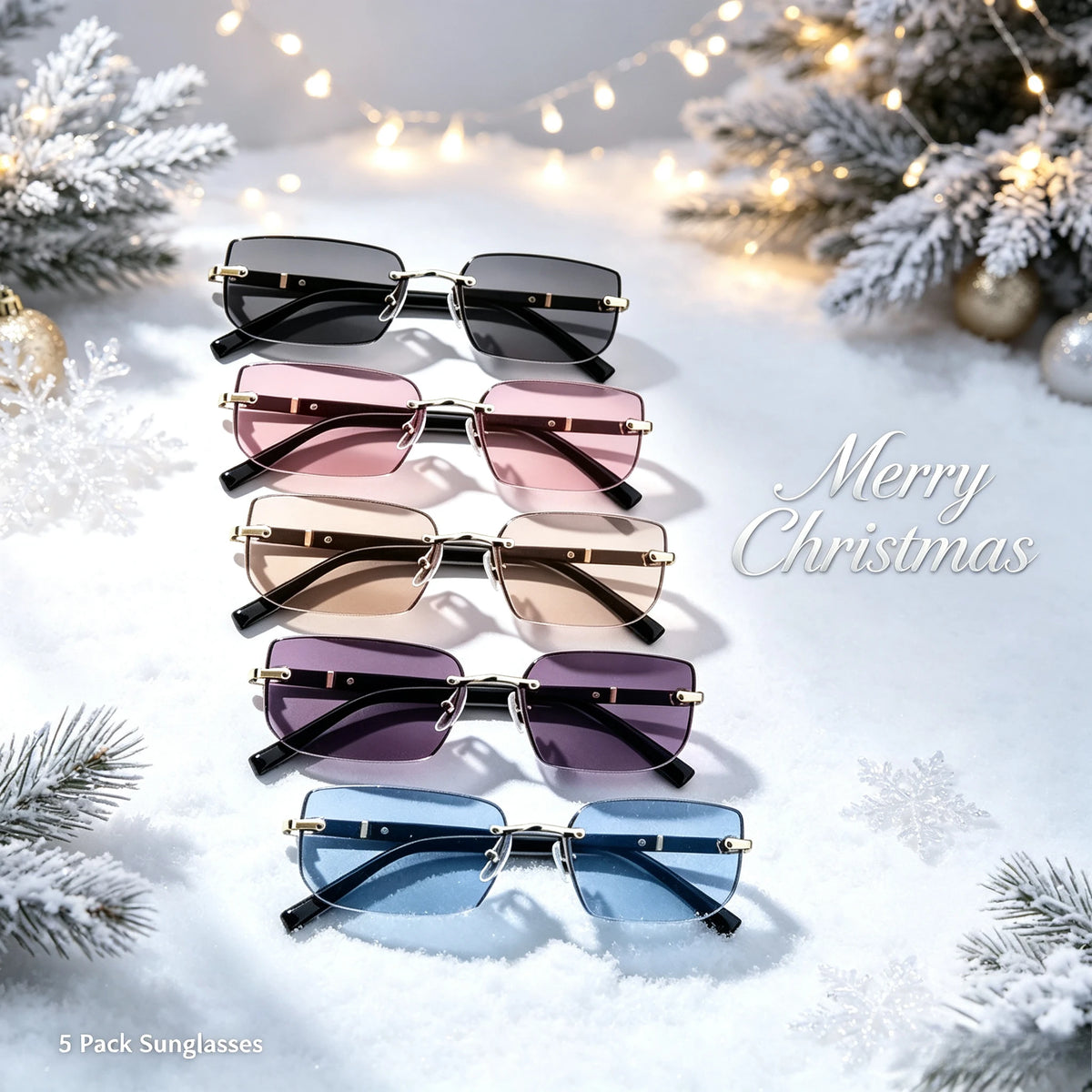 Rimless Gradient Sunglasses Set — view 1