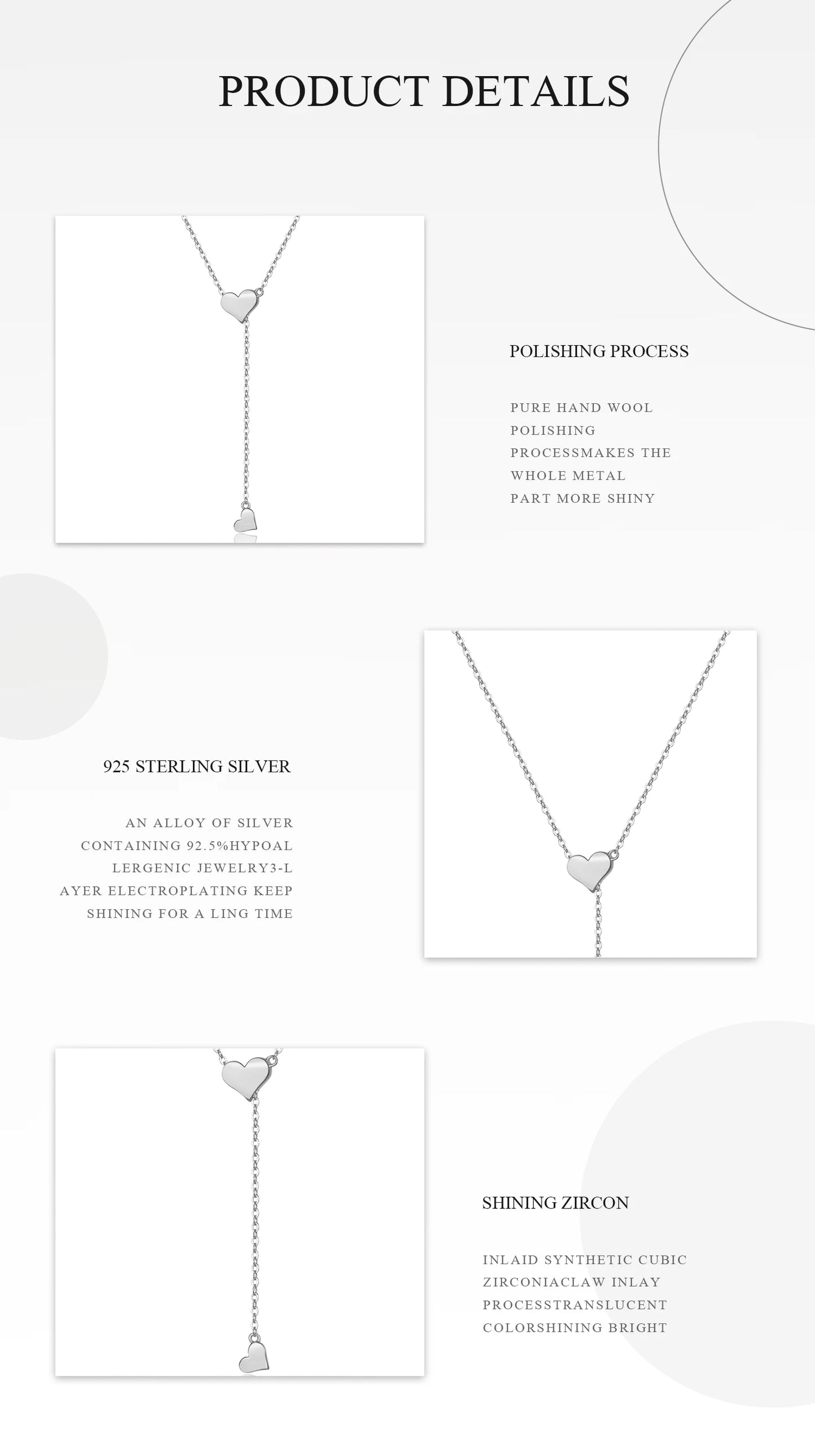 ANDYWEN 925 Sterling Silver Transformer Adjustable Chain Heart Pendant Charm Necklace Drop Choker Resizable Women Luxury Jewekry