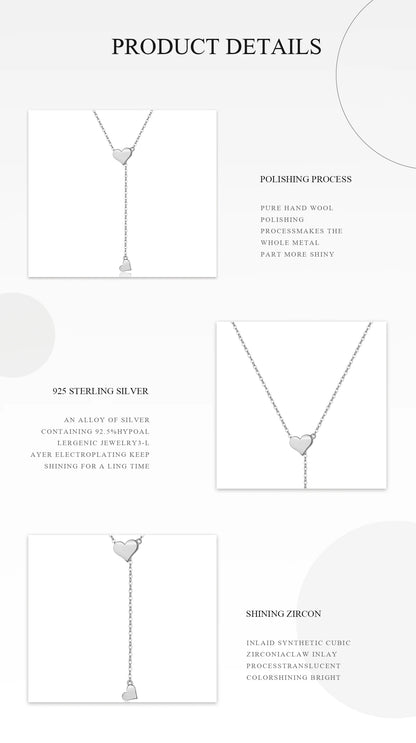 ANDYWEN 925 Sterling Silver Transformer Adjustable Chain Heart Pendant Charm Necklace Drop Choker Resizable Women Luxury Jewekry