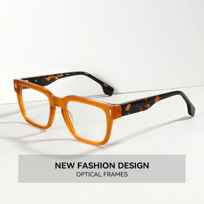 ZENOTTIC Men Square Handmade Acetate Optical Frames Stylish High Quality Daily Eyewear