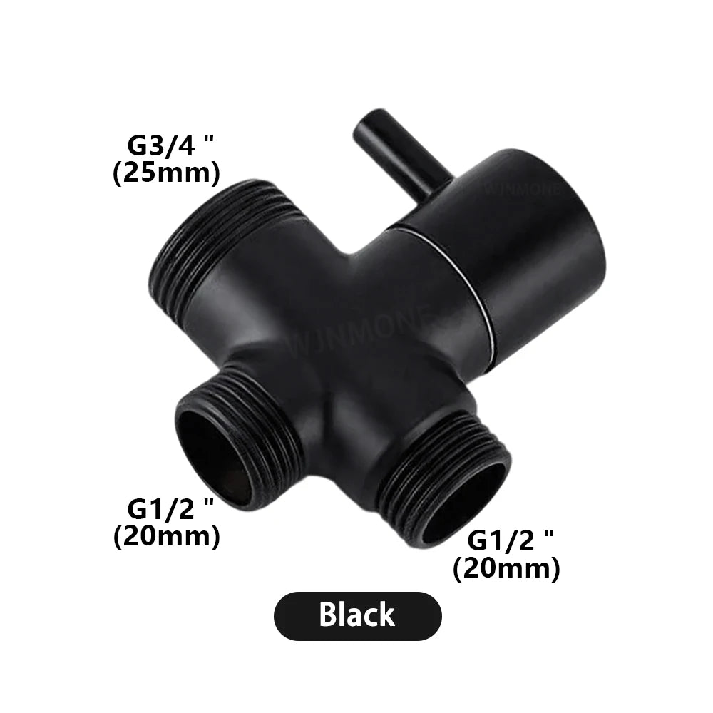 Black Shower Column Set Bathroom Accessories 3 Way Water Diverter Valve Bathtub Mixer Showers Faucet Pressurization Shower Head