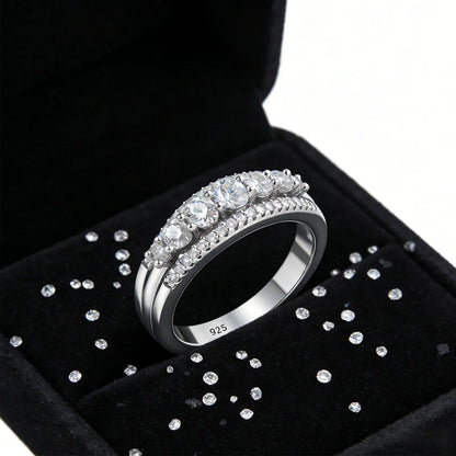 Newshe Luxury Moissanite Wedding Rings for Women Original 925 Sterling Silver Eternity Band Engagement Ring Fine Jewelry
