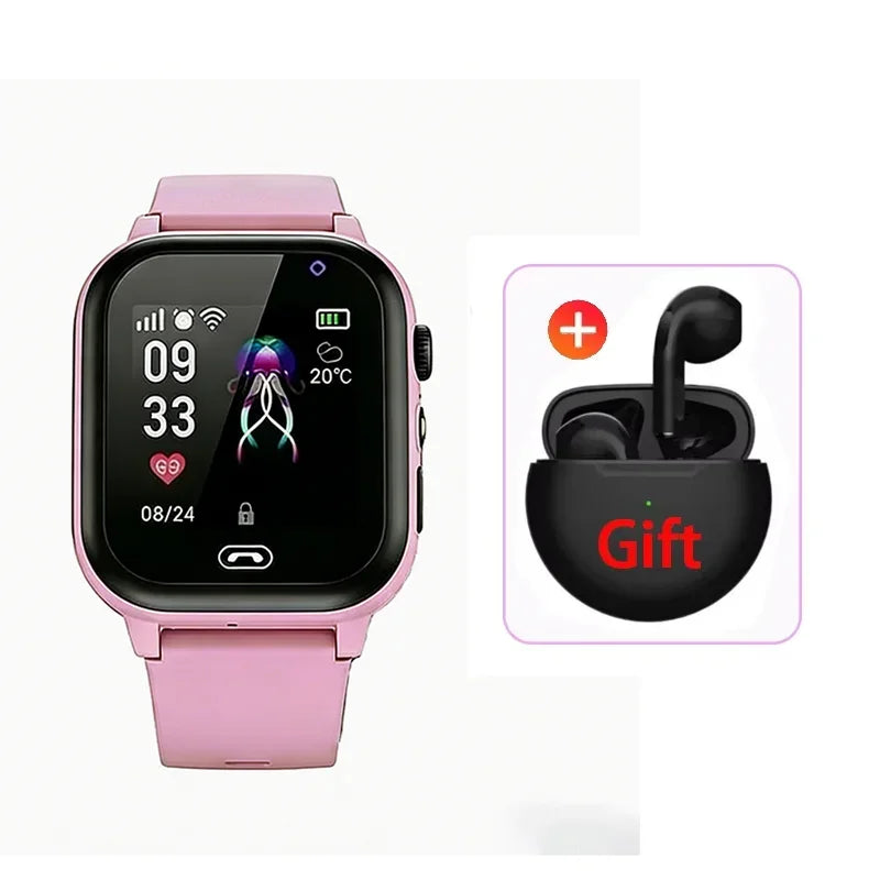 Lenovo 2027 Kids 5G Smart Watch GPS SOS Video Call HD Camera Waterproof SIM Card Support Earphone Child Watch for Boys & Girls