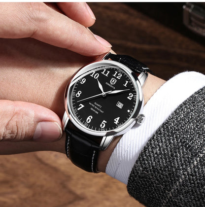 QINGXIYA Classic Business Watch  Men Calendar Quartz Watches Top Brand Luxury Leather Waterproof Mens Watches Relogio Masculino