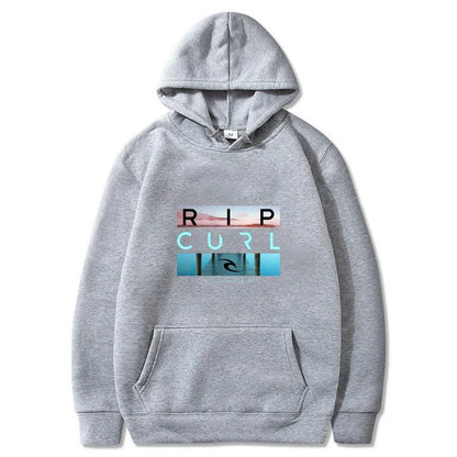 Men's hooded black casual street style sports shirt  suitable for surfing enthusiasts and fashion enthusiasts