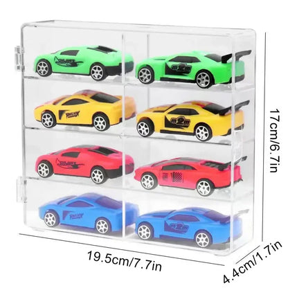 1:64 Acrylic Car Display Box For Hot Wheels Car Model Toy 8 Grid Cabinet Rack Dustproof Stackable Car Storage Box For Hotwheels