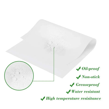Parchment Paper Baking Sheets, Non-Stick Precut Baking Parchment, for Baking Grilling Air Fryer Steaming Bread Cup Cake Cookie