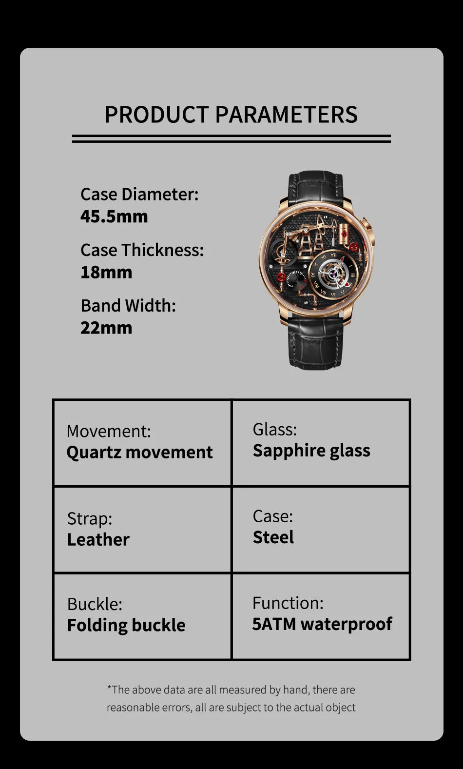 PINDU Design New Button Oil Pump Quartz Watch for Men Swiss Quartz 762 Movement Sapphire Waterproof Stainless Steel Men's Watch